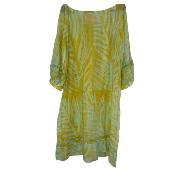 Johnny Was Women's Yellow X Amanda Bond Emilia Midi Dress NWT SZ M/L - Picture 7 of 9